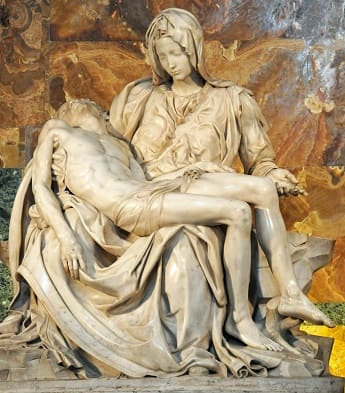 The Pieta sculpture by Michelangelo Buonarroti